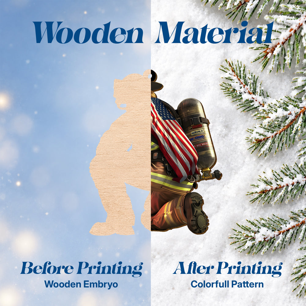 Firefighter – Wooden Christmas Ornament
