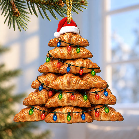 Croissant Wooden Christmas Ornament 2026