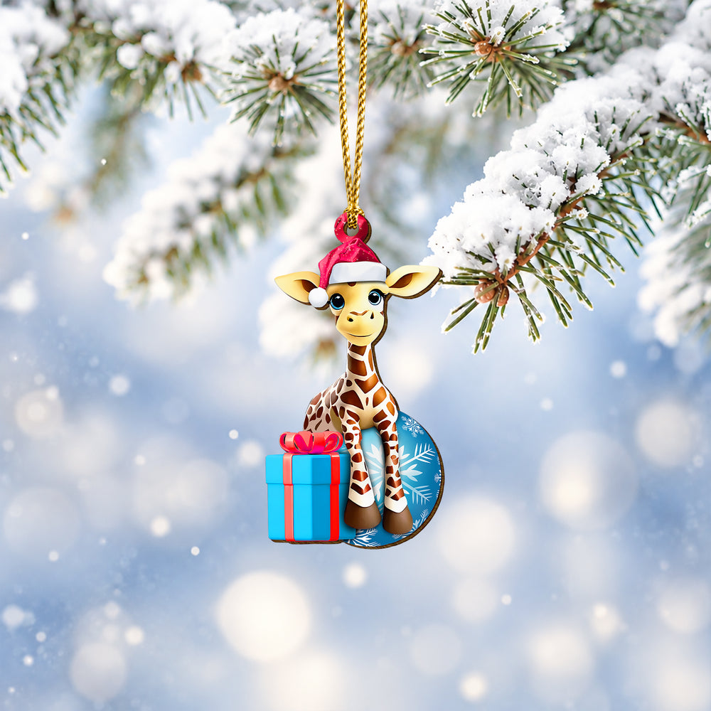 Giraffe Wooden Christmas Ornament 2026