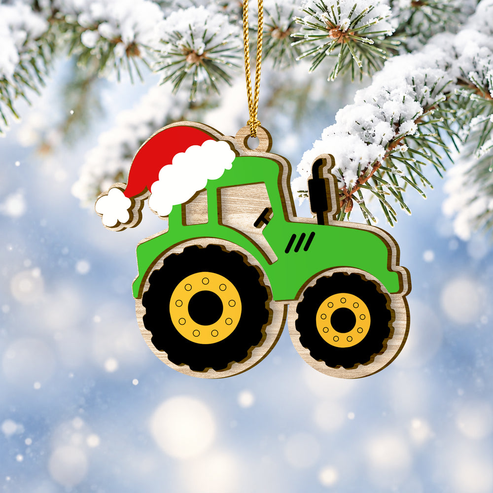 Tractor 2-Layer Wooden Christmas Ornament 2026