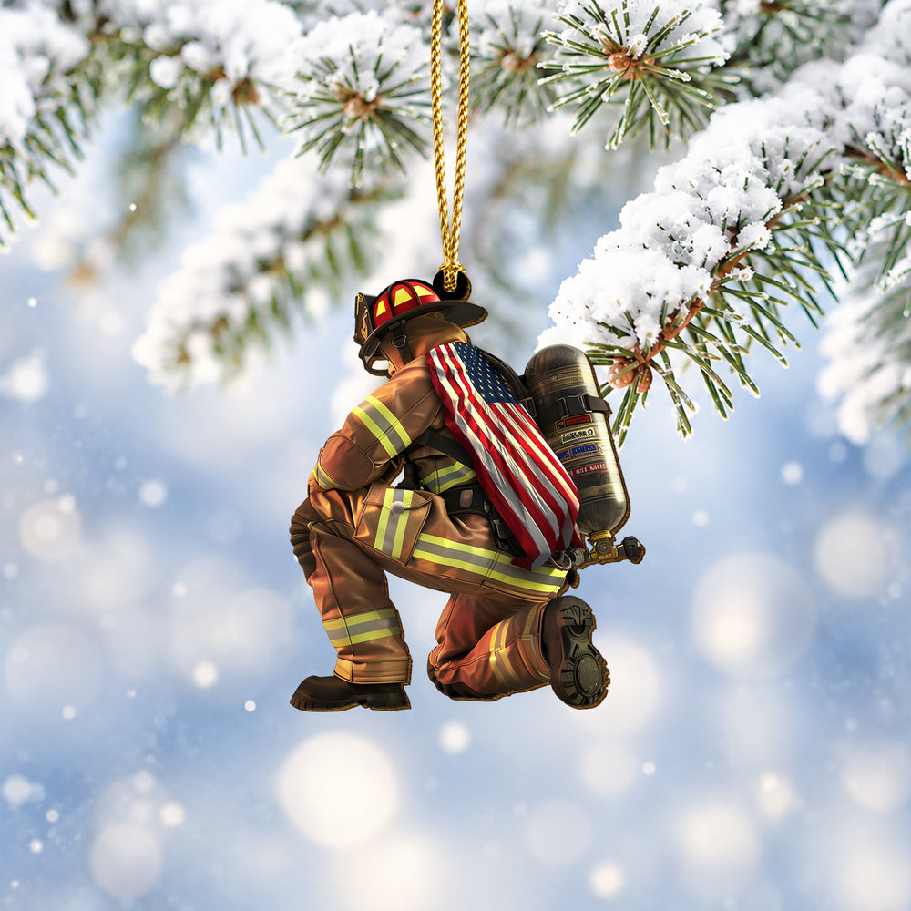 Firefighter Wooden Christmas Ornament 2026