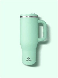 34HD 40 oz Ocean Breeze Stainless Steel Tumbler - Leakproof Insulated Water Bottle with Handle, Magnetic Lid and Flexible Straw