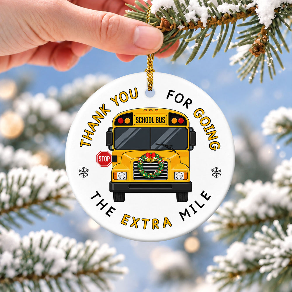 School Bus Driver Ceramic Christmas Ornament 2026