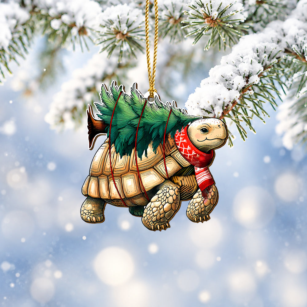 Tree Turtle Wooden Christmas Ornament 2026